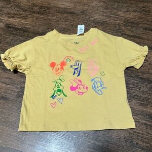 Baby Gap Disney Kids mustard colored Size 5 T-Shirt with Disney Characters BNWT